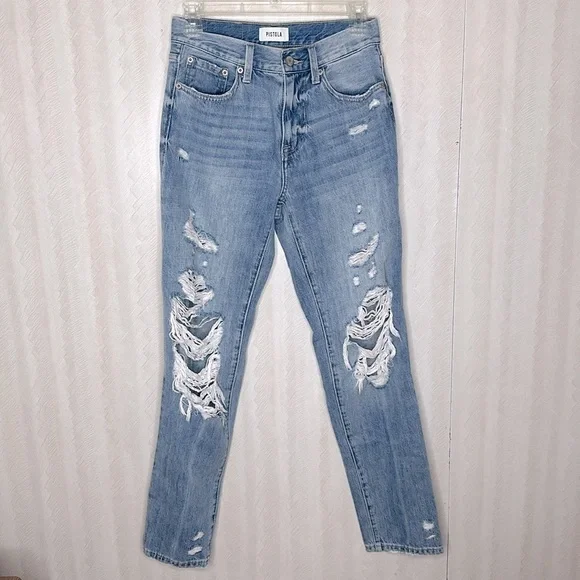 PISTOLA Presley Distressed Rock or Bust Jeans SIZE 25 - Picture 6 of 11